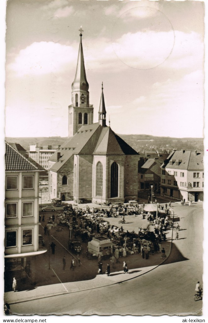 Ansichtskarte Zweibrücken Alexanderkirche, Markttreiben - Verkaufswagen 1960 - Zweibruecken