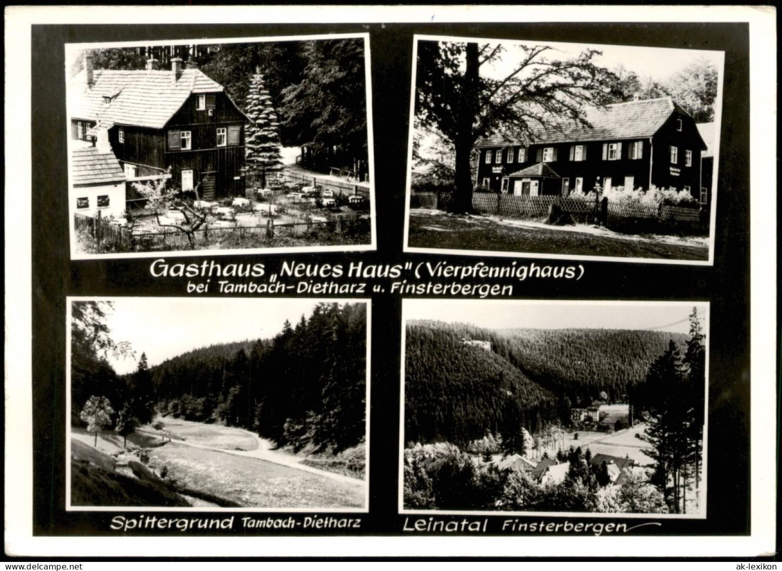 Tambach-Dietharz Gasthaus Neues Haus (Vierpfennighaus) DDR Mehrbildkarte 1977 - Tambach-Dietharz
