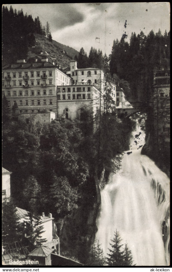 Ansichtskarte Bad Gastein Hotels, Wasserfall 1936 - Bad Gastein