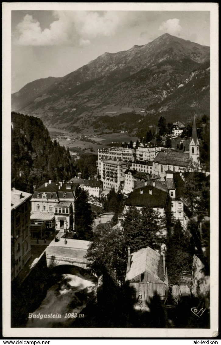 Ansichtskarte Bad Gastein Blick Auf Die Stadt 1938 - Bad Gastein