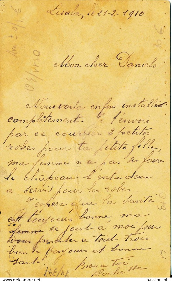 TT BELGIAN CONGO INLAND SBEP 24 L4 FROM IREBU 26.02.1910 TO COQUILHATVILLE - Entiers Postaux
