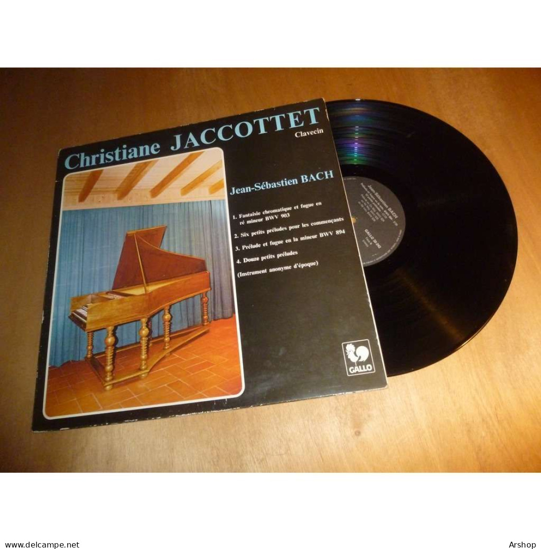 CHRISTIANE JACCOTTET Clavecin JEAN SEBASTIEN BACH - GALLO France Lp 1979 - Clásica