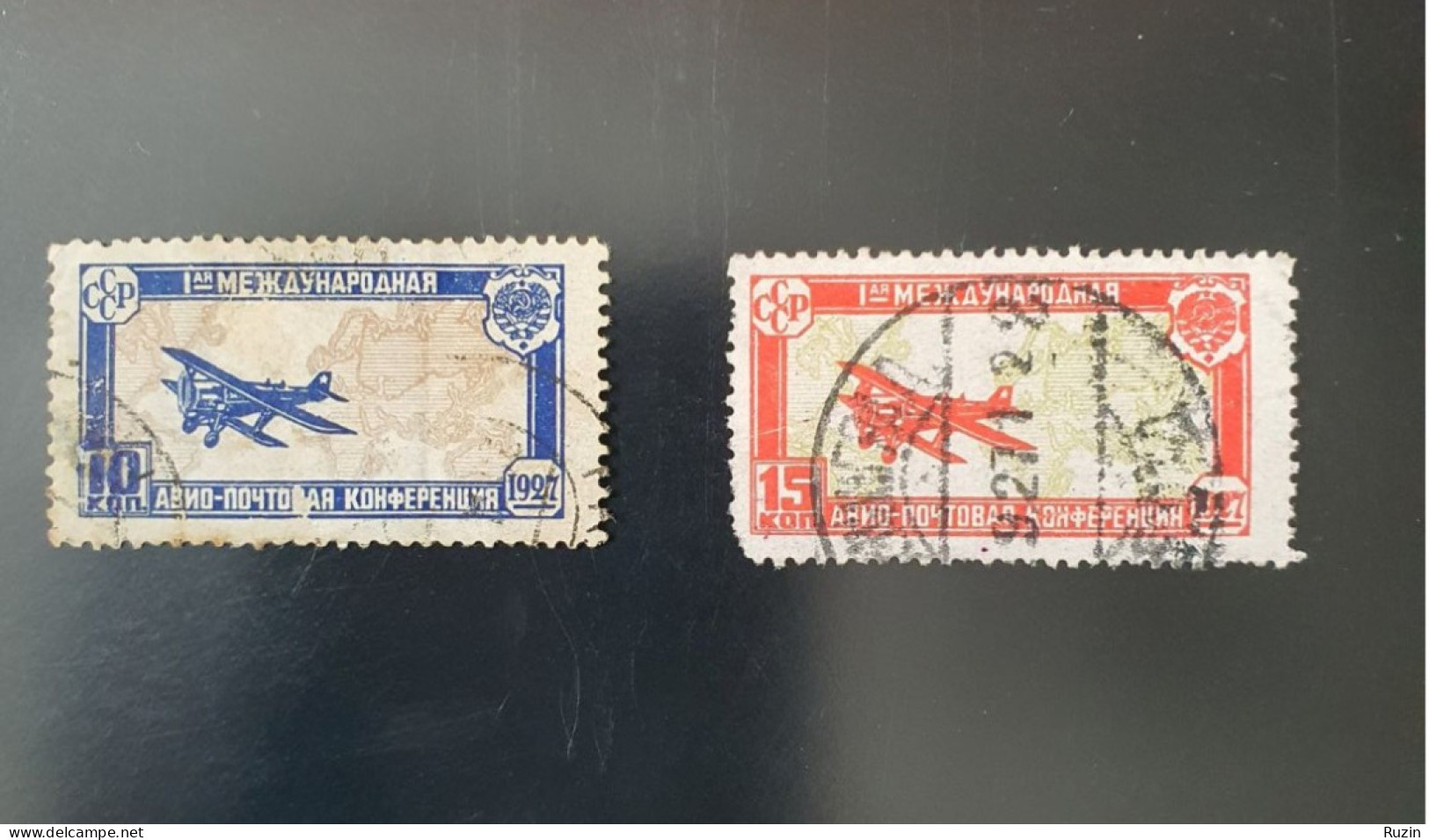 Soviet Union (SSSR) -1927 - 1st International Air Mail Congress In The Hague - Oblitérés