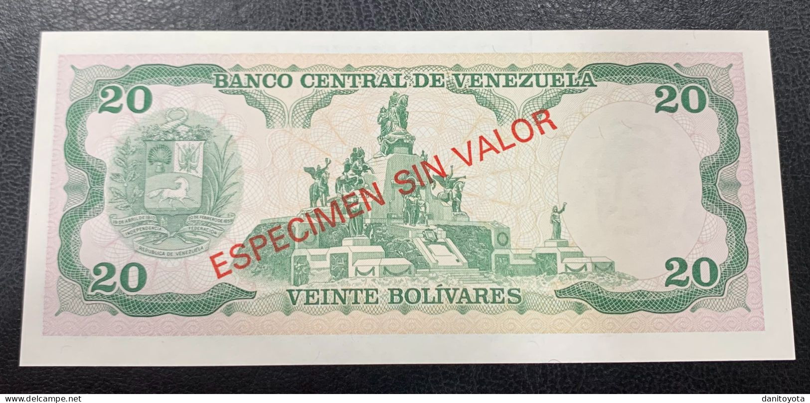 VENEZUELA. 20 BOLIVARES 5 JUNIO 1995. SOBRECARGA "ESPECIEMN SIN VALOR". SIN CIRCULAR. - Venezuela