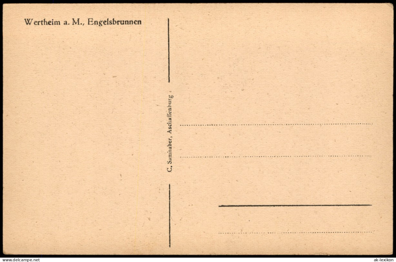 Ansichtskarte Wertheim Partie Am Engelsbrunnen 1930 - Wertheim