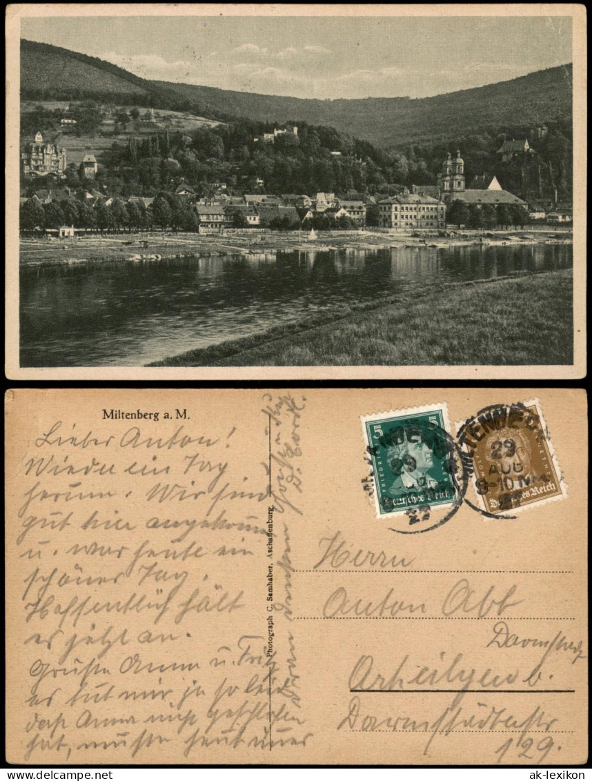 Ansichtskarte Miltenberg (Main) Panorama-Ansicht Partie Am Main 1929 - Miltenberg A. Main