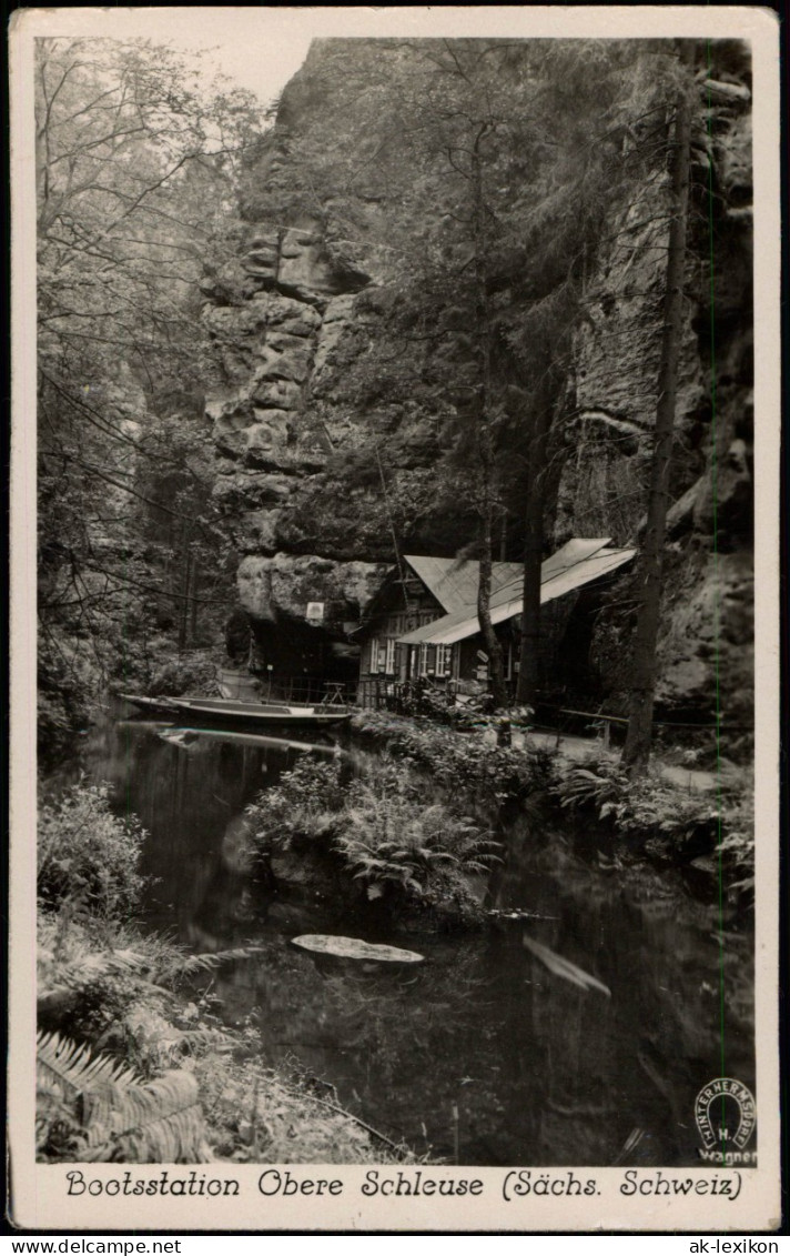 Hinterhermsdorf-Sebnitz Bootstation Obere Schleuse - Fotokarte 1953 - Hinterhermsdorf