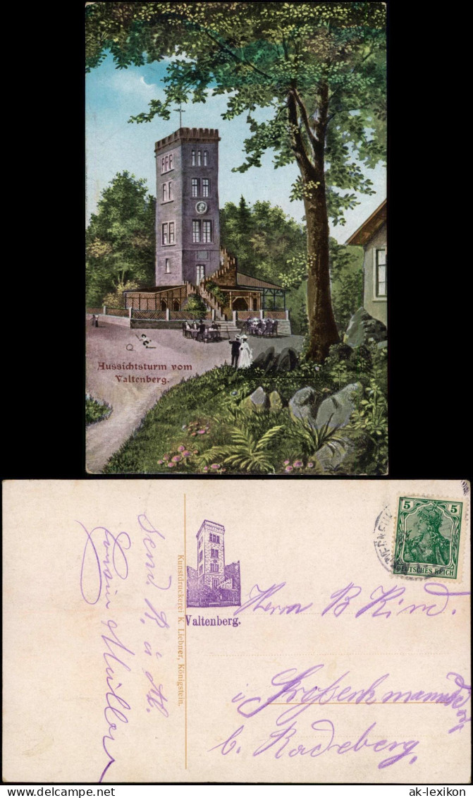 Neukirch (Lausitz) Oberneukirch  Valtenberg-Gasthaus, Künstlerkarte 1912 - Neukirch (Lausitz)