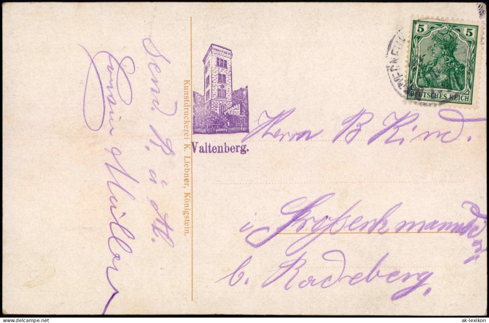 Neukirch (Lausitz) Oberneukirch  Valtenberg-Gasthaus, Künstlerkarte 1912 - Neukirch (Lausitz)