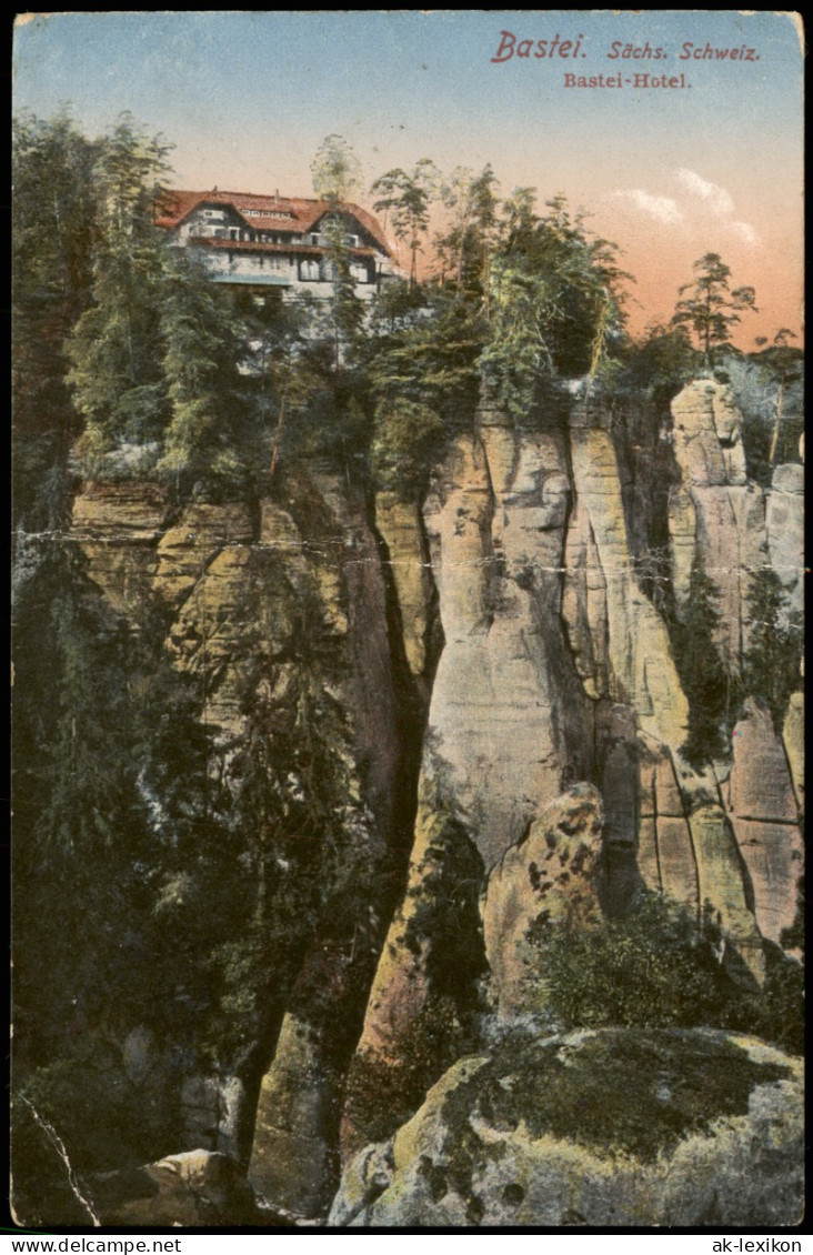 Ansichtskarte Rathen Bastei In Der Sächs. Schweiz Bastei-Hotel 1914 - Rathen