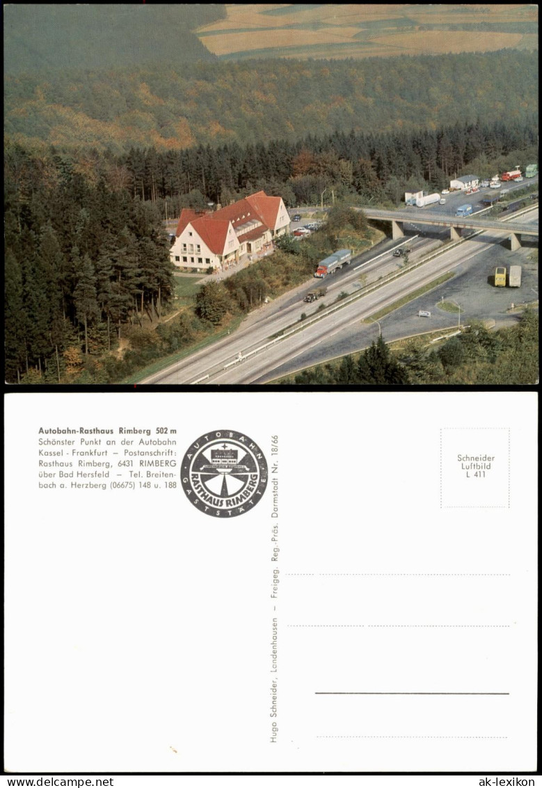 Bad Hersfeld Autobahn-Rasthaus Rimberg Vom Flugzeug Aus, Luftbild 1960 - Bad Hersfeld