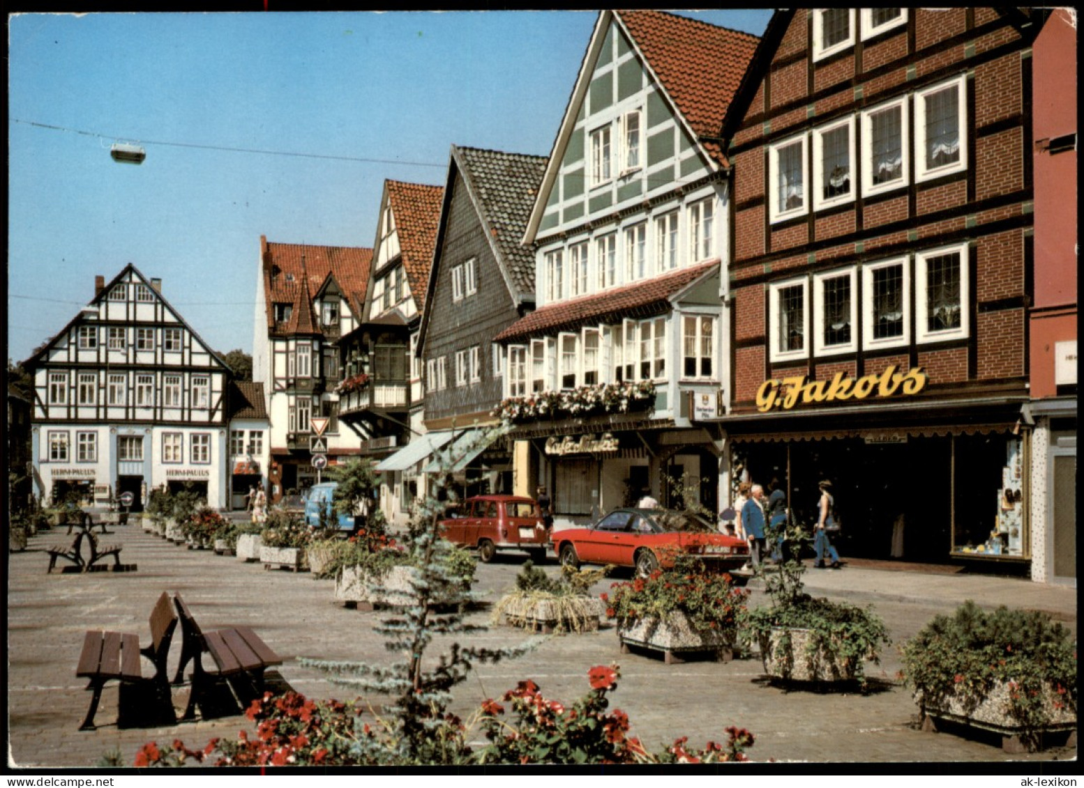 Ansichtskarte Rinteln Stadtteilansicht, Geschäfte, Geschäft Jakobs 1983 - Rinteln