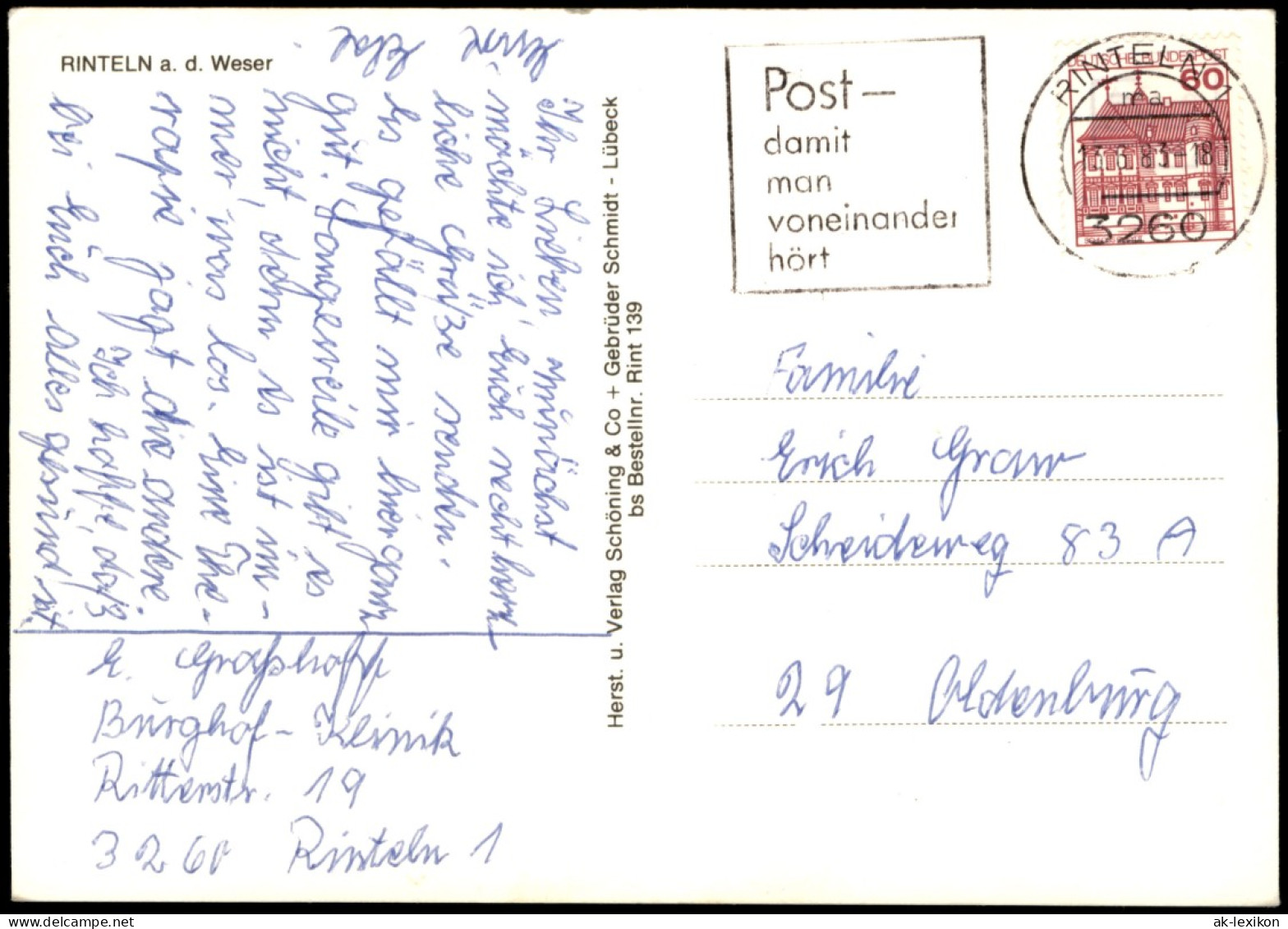 Ansichtskarte Rinteln Stadtteilansicht, Geschäfte, Geschäft Jakobs 1983 - Rinteln