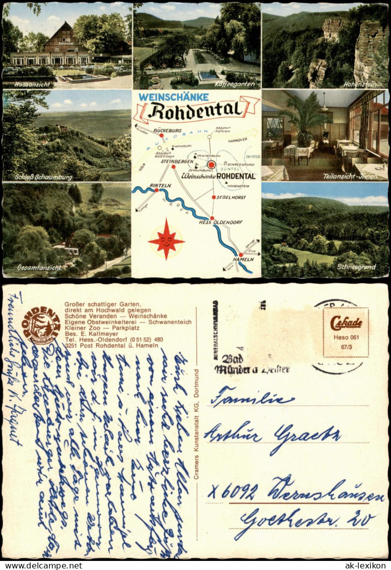 Hessisch Oldendorf   Rohdental Mit Weinschänke, Mehrbildkarte 1967 - Hessisch-Oldendorf