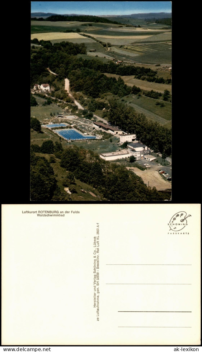 Rotenburg A. D. Fulda Luftaufnahme Freibad Waldschwimmbad Vom Flugzeug Aus 1970 - Rotenburg