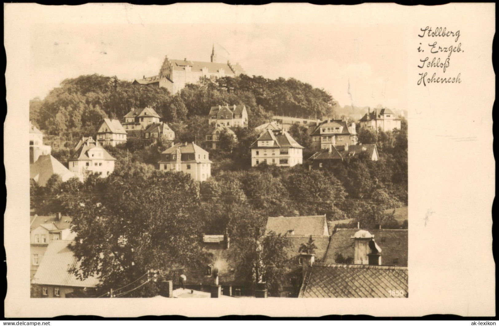 Hoheneck-Stollberg (Erzgebirge) Blick Auf Schloss Hoheneck Erzgebirge 1934 - Stollberg (Erzgeb.)