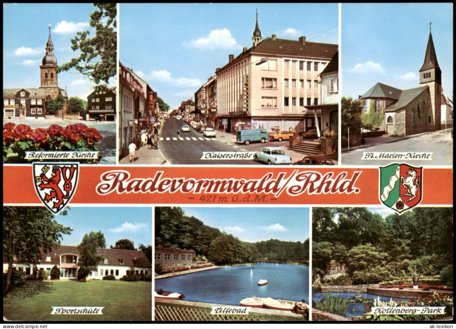 Radevormwald Mehrbild-AK Mit Sportschule Bad, Kollenberg-Park 1975 - Radevormwald