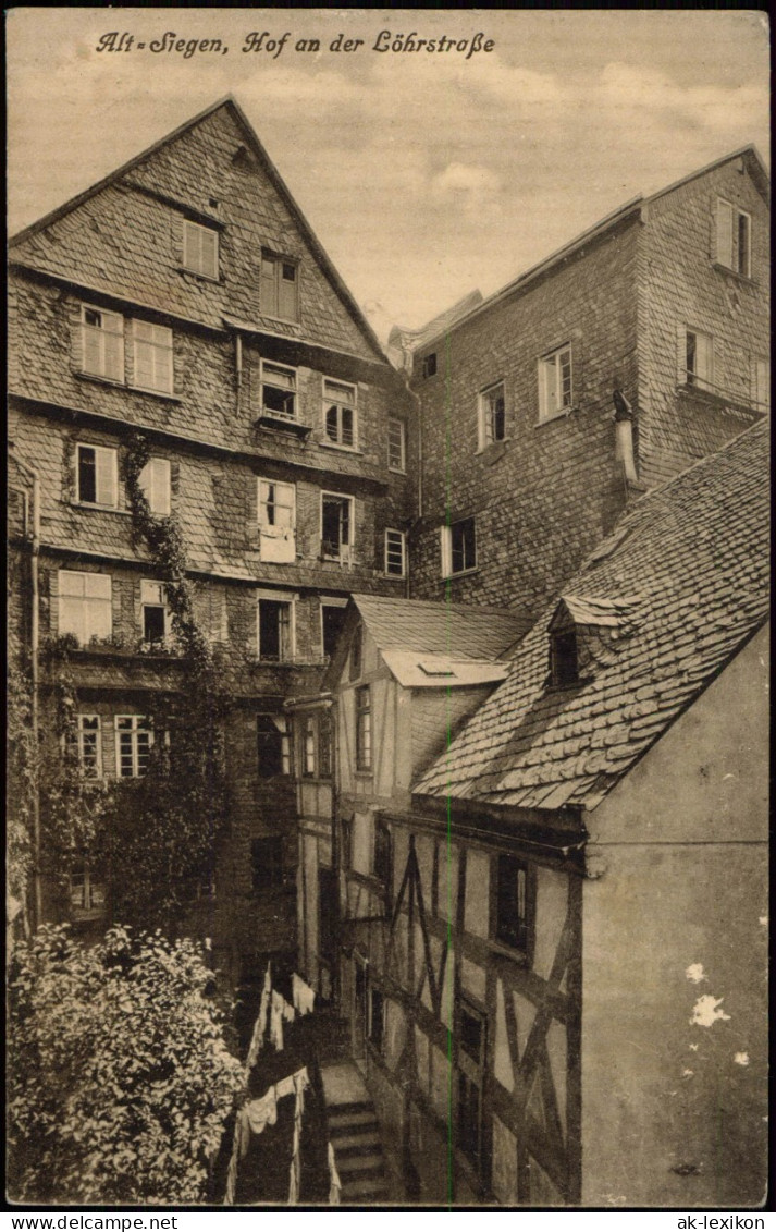 Ansichtskarte Siegen Alt Siegen, Hof Löhrstraße 1914  Gel. Div. Feldpoststempel - Siegen