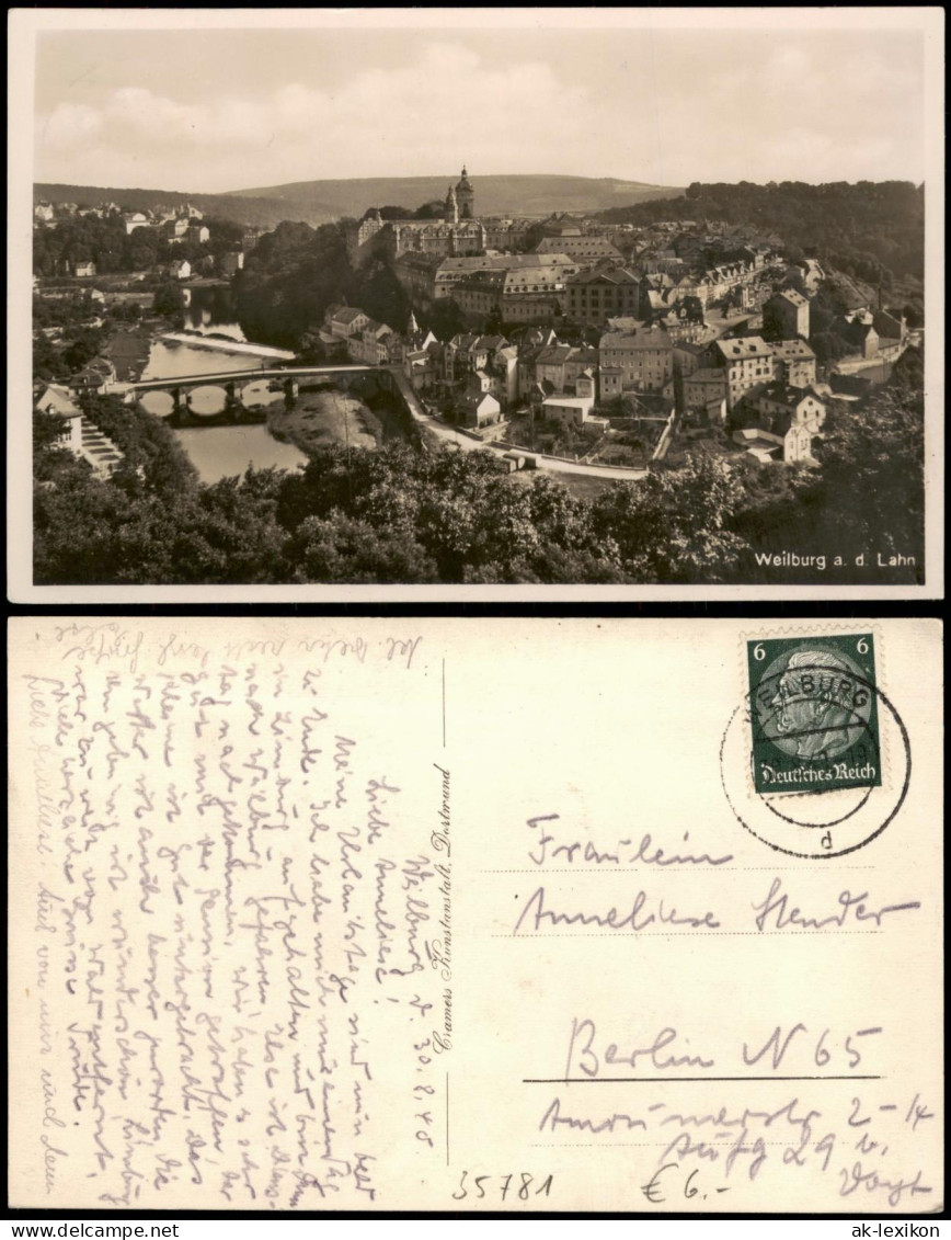 Ansichtskarte Weilburg (Lahn) Panorama-Ansicht Partie An Der Lahn 1940 - Weilburg