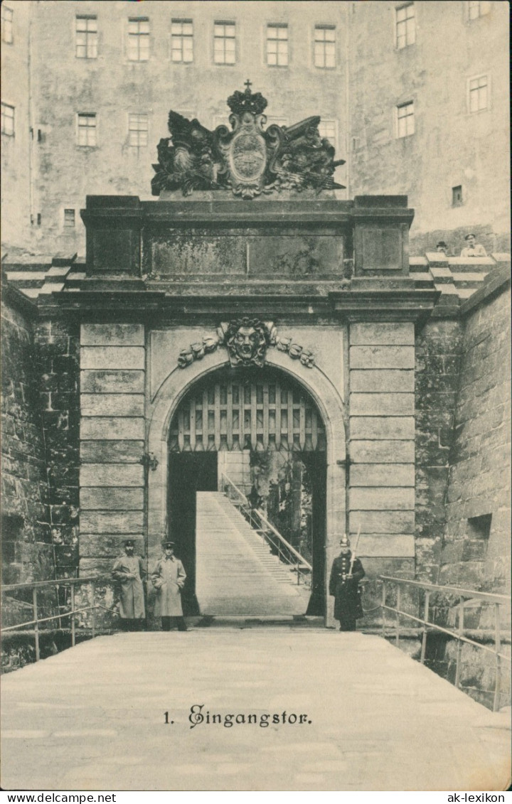 Königstein (Sächsische Schweiz) Festung Königstein Eingangstor 1908 - Koenigstein (Saechs. Schw.)