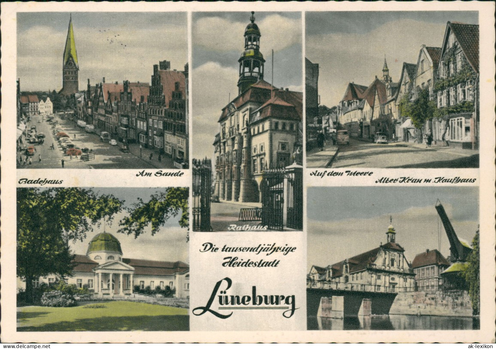Ansichtskarte Lüneburg Mehrbildkarte Der Tausendjährigen Heidestadt 1956 - Lüneburg