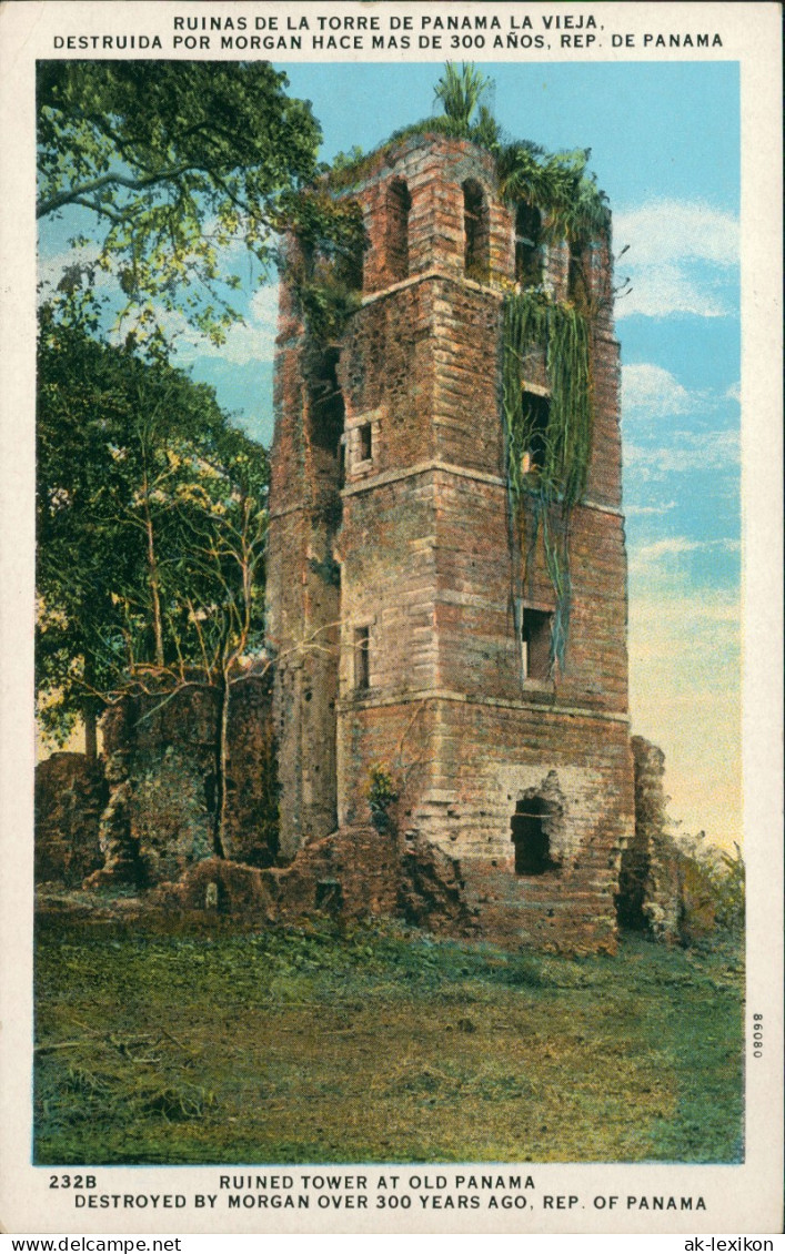 Postcard Panama-Stadt Panamá Ruinas De La Torre 1932 - Panama