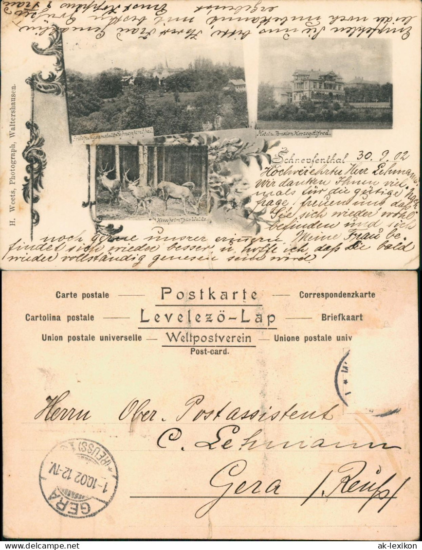 Ansichtskarte Schnepfenthal-Waltershausen Mehrbildkarte Ortsansichten 1902 - Waltershausen