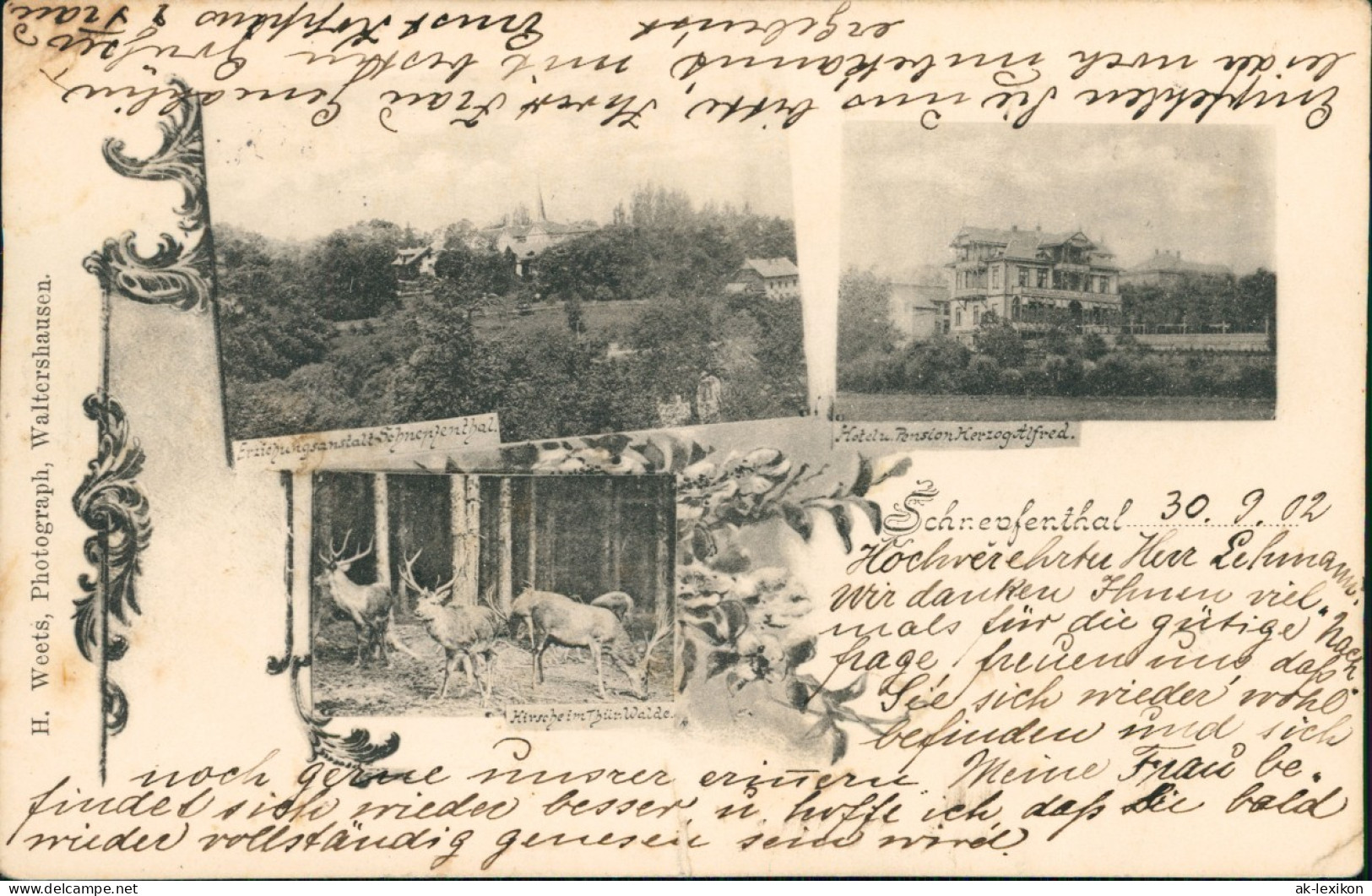Ansichtskarte Schnepfenthal-Waltershausen Mehrbildkarte Ortsansichten 1902 - Waltershausen