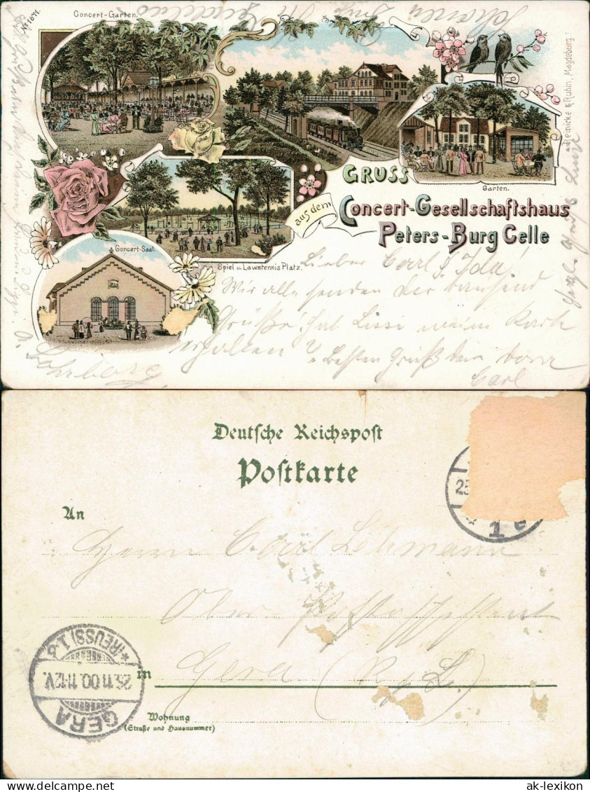 Ansichtskarte Litho AK Celle MB Concert- Gesellschaftshaus Peters-Burg 1899 - Celle