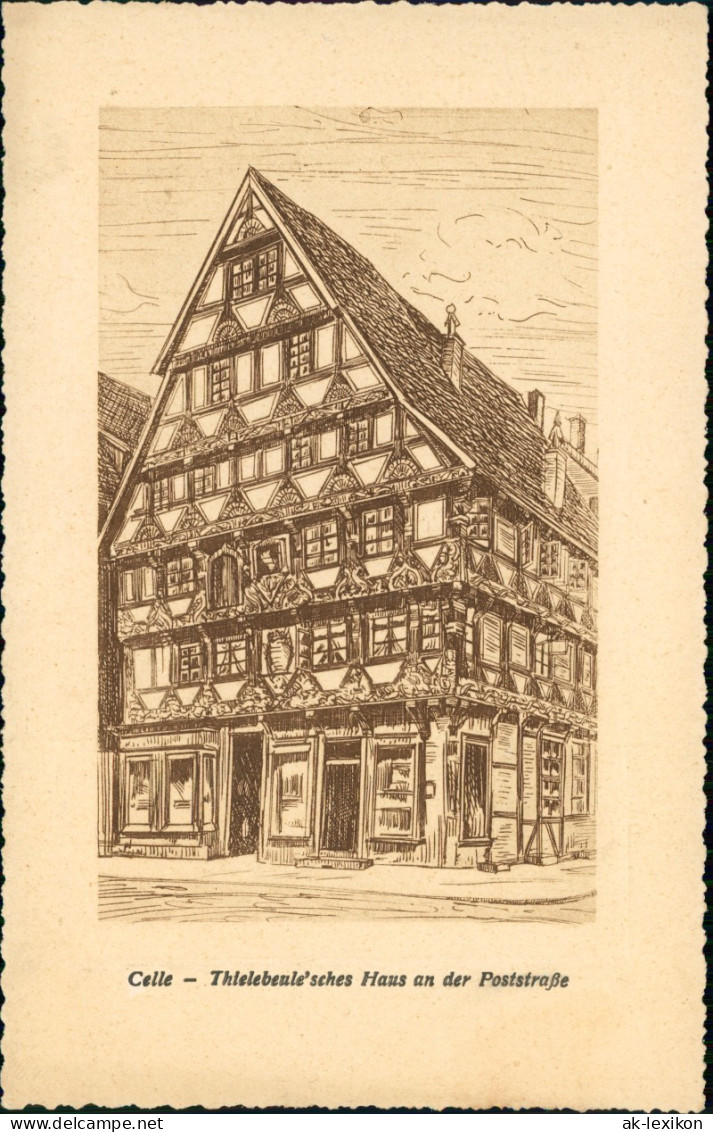 Celle Thielebeule'sches Haus An Der Poststraße (Künstlerkarte) 1930 - Celle
