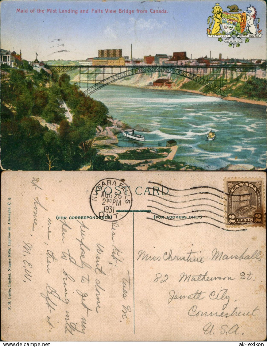 Niagara Falls (Ontario)  Landing And Falls View Bridge From Canada 1931 - Chutes Du Niagara