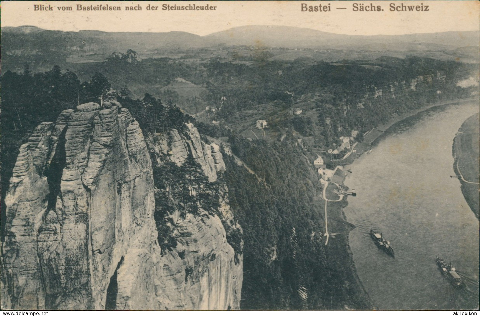 Ansichtskarte Rathen Blick Von Der Bastei Nach Der Steinschleuder 1918 - Rathen