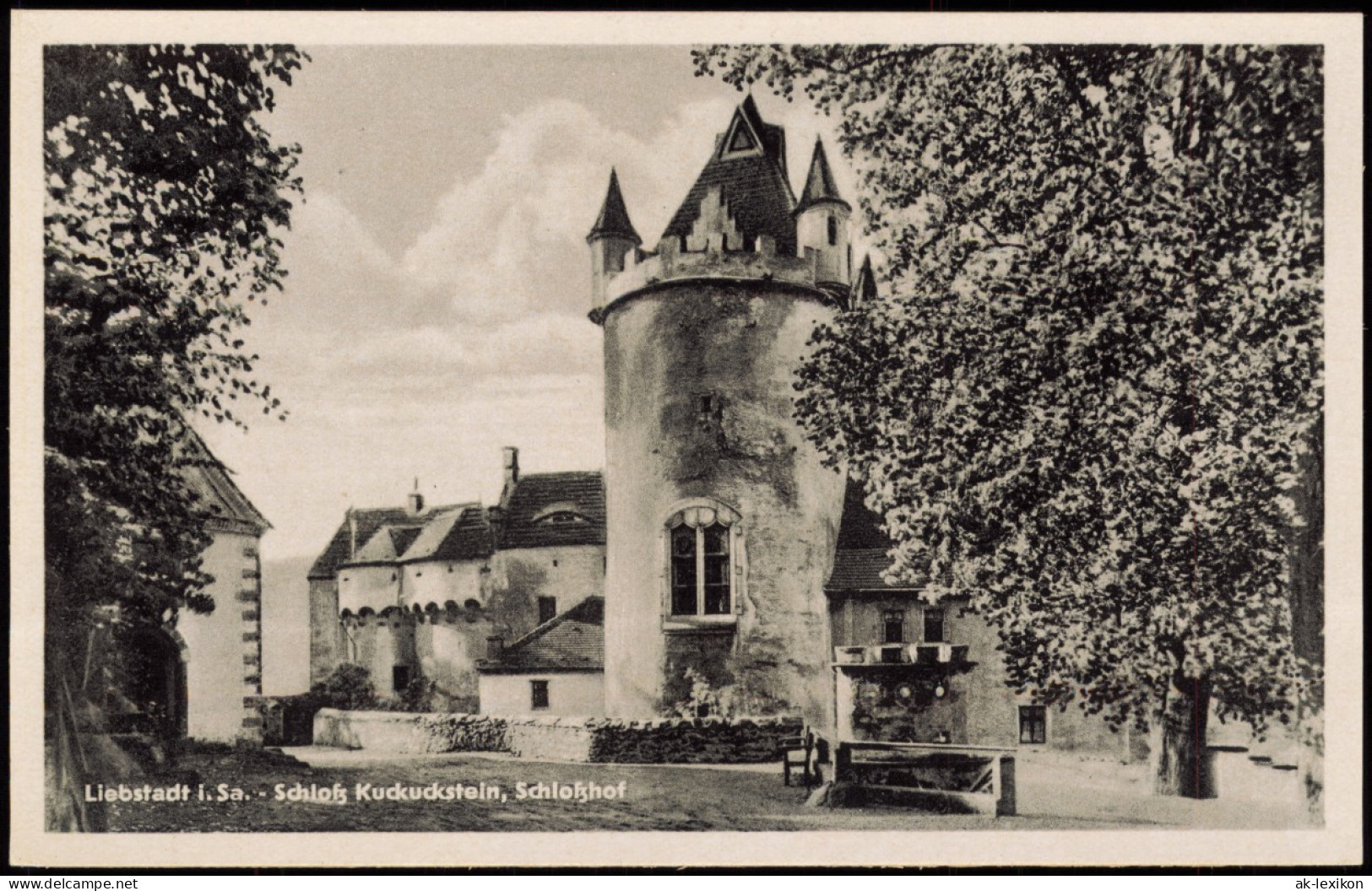 Ansichtskarte Liebstadt Schloß Kuckuckstein - Hof 1929 - Liebstadt