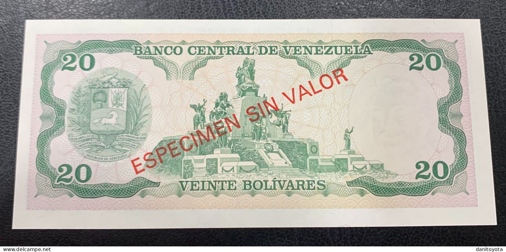 VENEZUELA. 20 BOLIVARES 10 FEBRERO AÑO 1998. "ESPECIMEN SIN VALOR". SIN CIRCULAR. - Venezuela