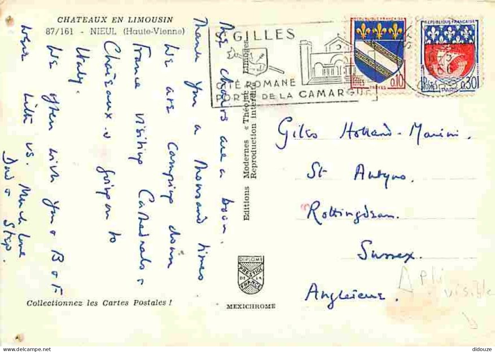 87 - Nieul - Le Château - Flamme Postale De Saint Gilles - CPM - Voir Scans Recto-Verso - Nieul