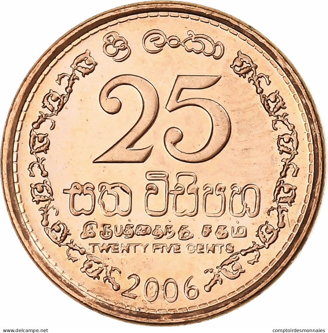 Sri Lanka, 25 Cents, 2004, Nickel Clad Steel, SUP, KM:141a - Sri Lanka