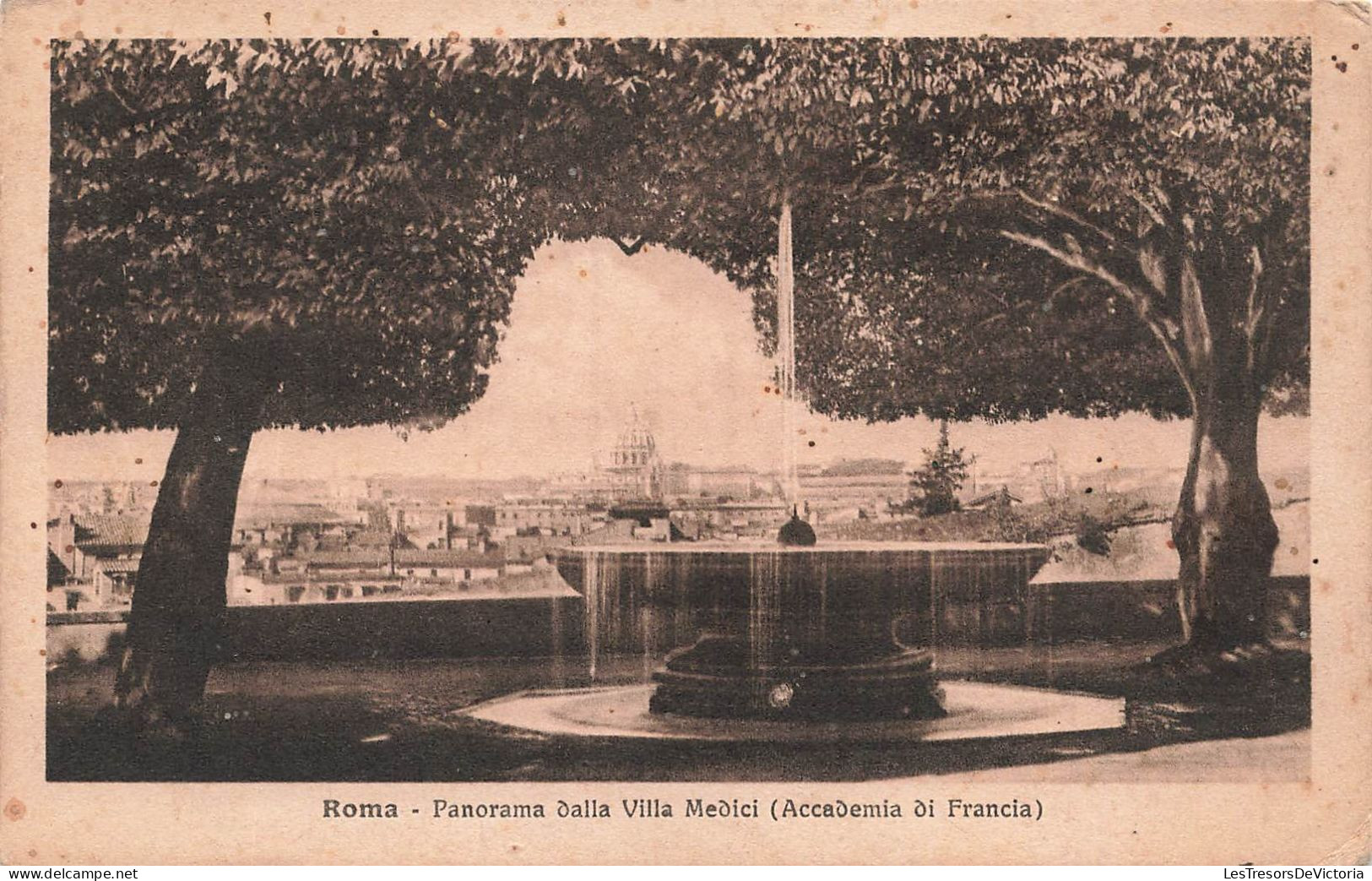 ITALIE - Roma - Panorama Dalla Villa Medici (Accademia Di Francia) - Vue Sur Une Fontaine - Carte Postale Ancienne - Altri Monumenti, Edifici