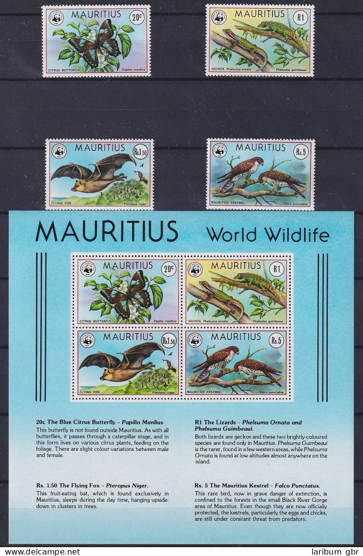 Mauritius Block 8 + 463-466 Postfrisch Wildtiere #NE942 - Sonstige & Ohne Zuordnung