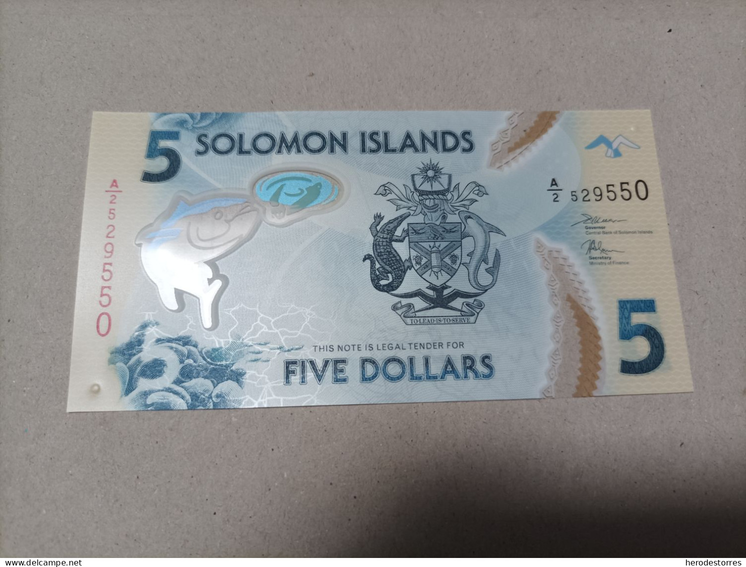 Billete Islas Salomón, 5 Dólares, Serie A, Año 2009, UNC - Solomon Islands