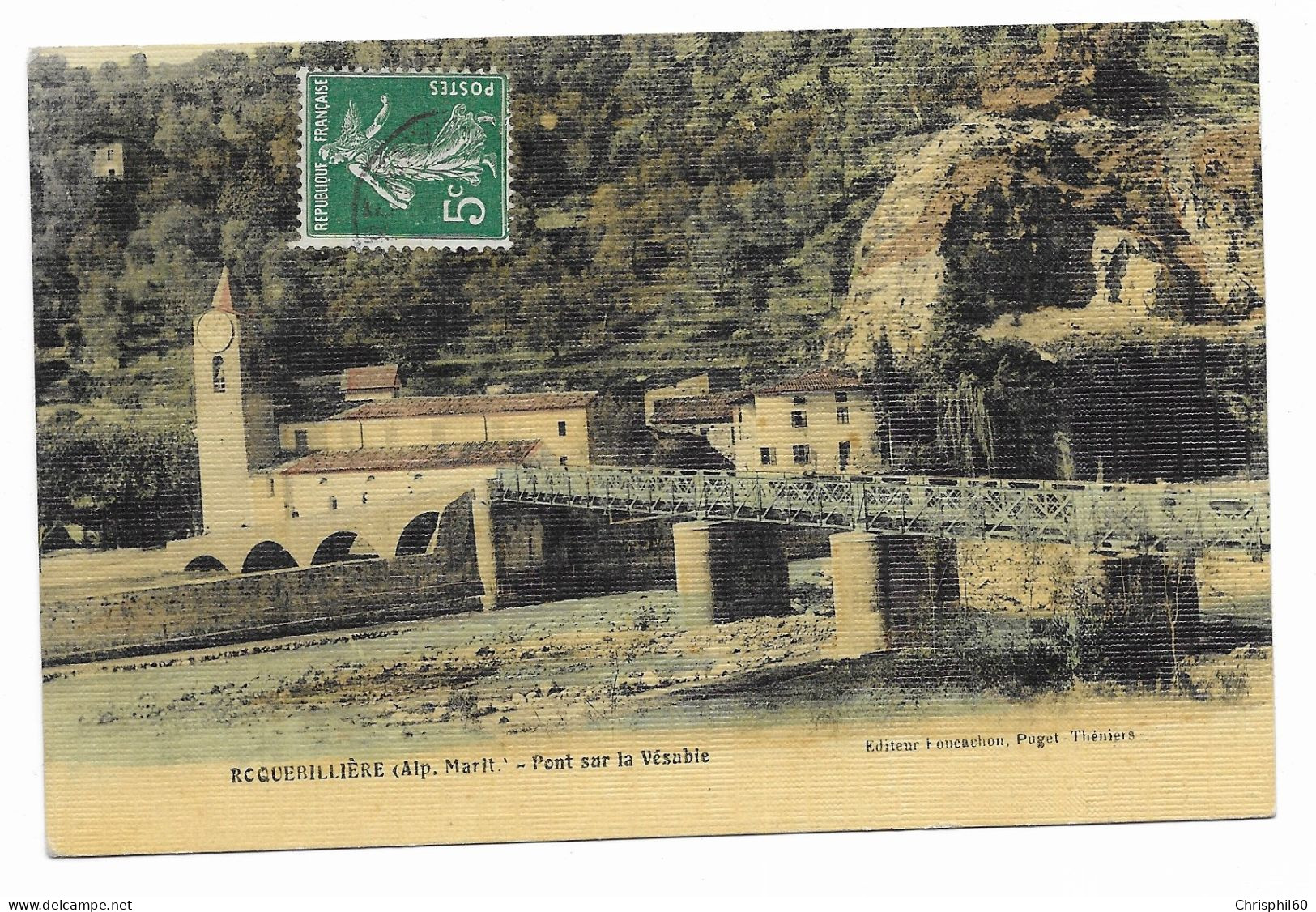 CPA Toilée - ROQUEBILLIERE - Pont Sur La Vésubie - Edit. Foucachon - - Roquebilliere