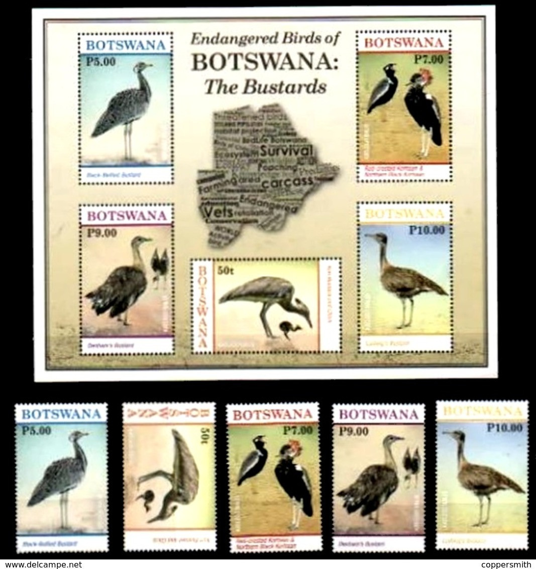 (288-289) Botswana  2016 / Birds Sheet / Bf / Bloc Oiseaux / Vögel / Vogels  ** / Mnh  Michel BL 54 - Botswana (1966-...)