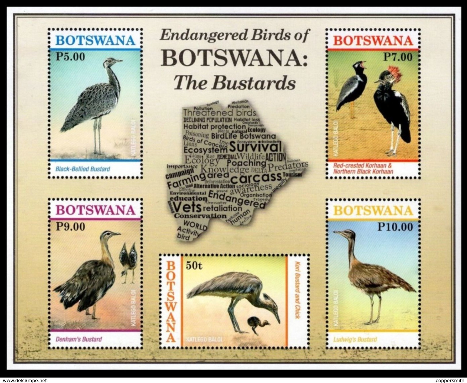 (288-289) Botswana  2016 / Birds Sheet / Bf / Bloc Oiseaux / Vögel / Vogels  ** / Mnh  Michel BL 54 - Botswana (1966-...)