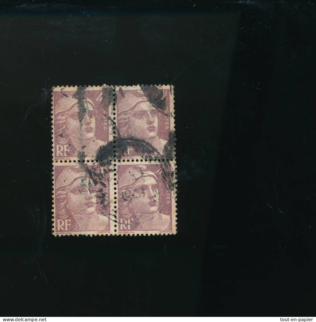 Bloc De 4 Timbres Marianne De Gandon 4F - 1945-54 Marianne Of Gandon