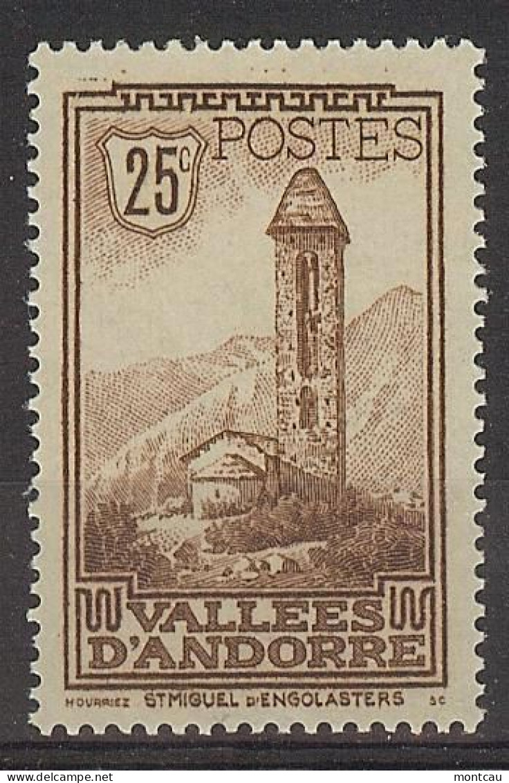 Andorra Fran. 1932 Paisajes 25 C Ed:31 (**) No Gum - Nuovi