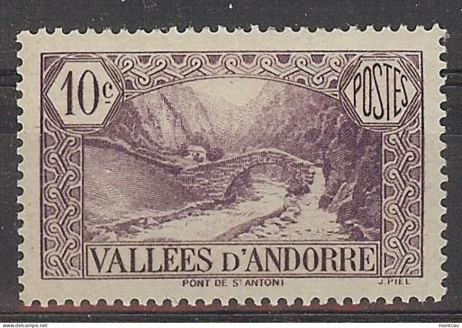 Andorra Fran. 1932 Paisajes 10 C Ed:28 (*) - Ongebruikt