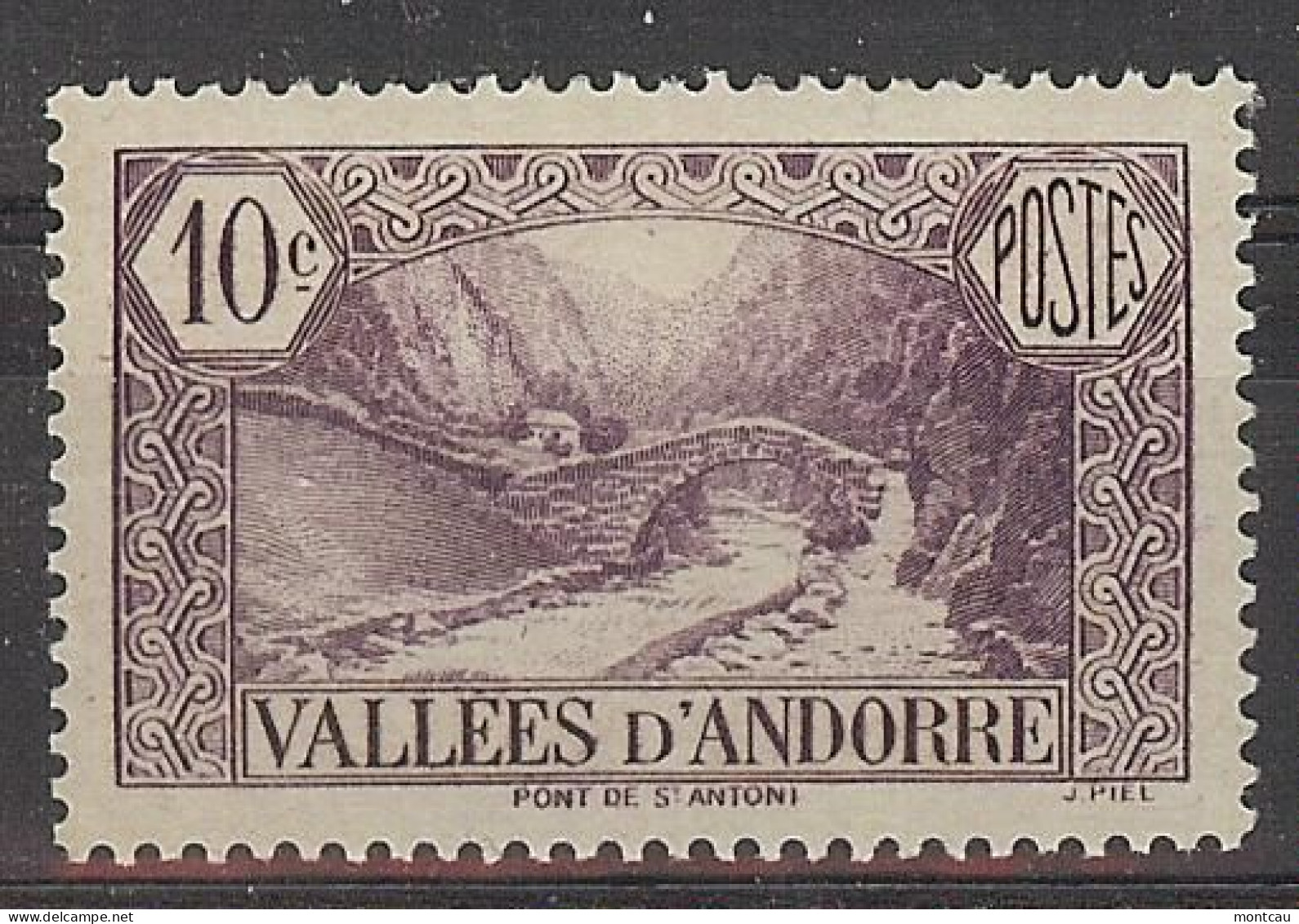 Andorra Fran. 1932 Paisajes 10 C Ed:28 (*) - Unused Stamps