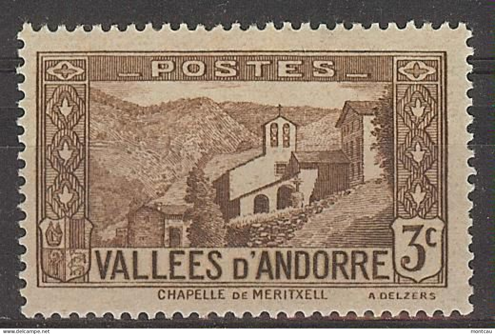 Andorra Fran. 1932 Paisajes 3 C Ed:26 (*) - Ongebruikt