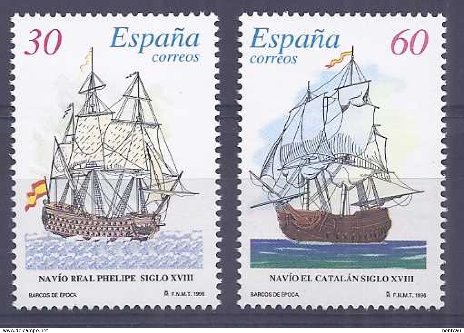 Spain 1996. Barcos De Epoca Ed 3415-16 (**) - Unused Stamps