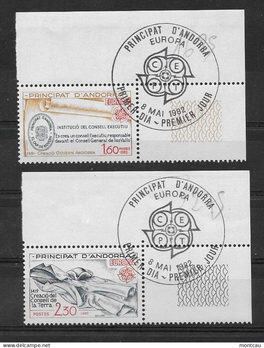 Andorra -Franc 1982 Europa. Y=300-01 E=321-22 Pri Dia - Neufs