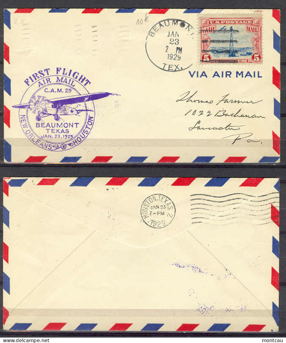 First Flight - 1928 New Orleans - Houston - Event Covers